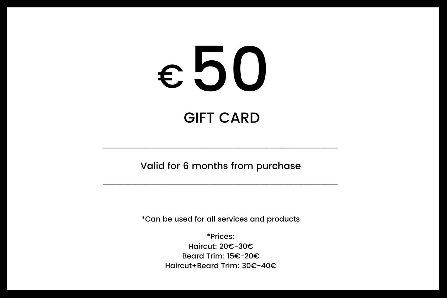50€ Gift Card