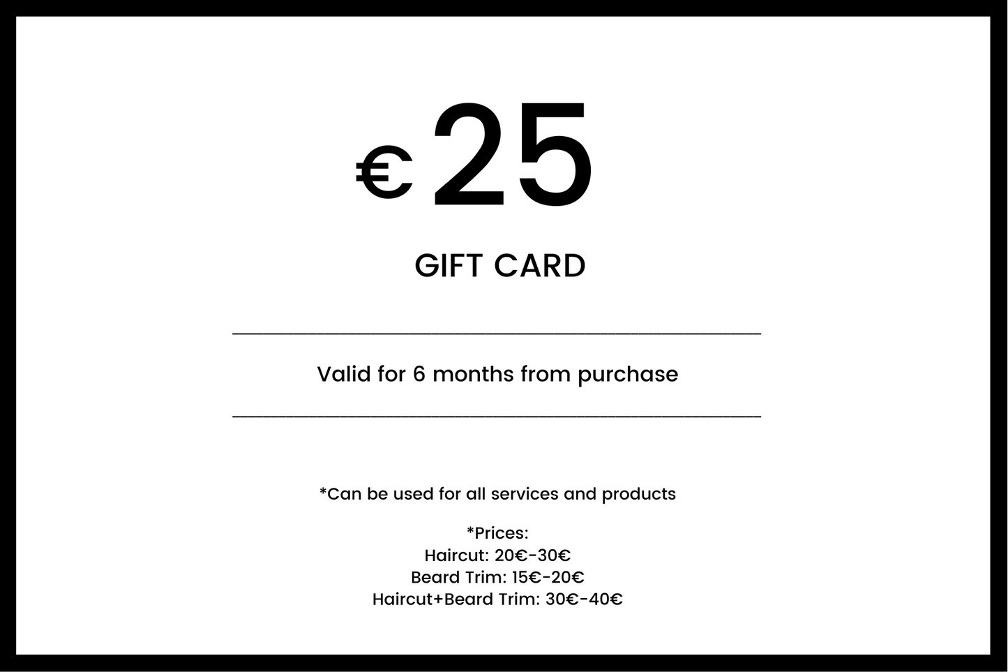 25€ Gift Card